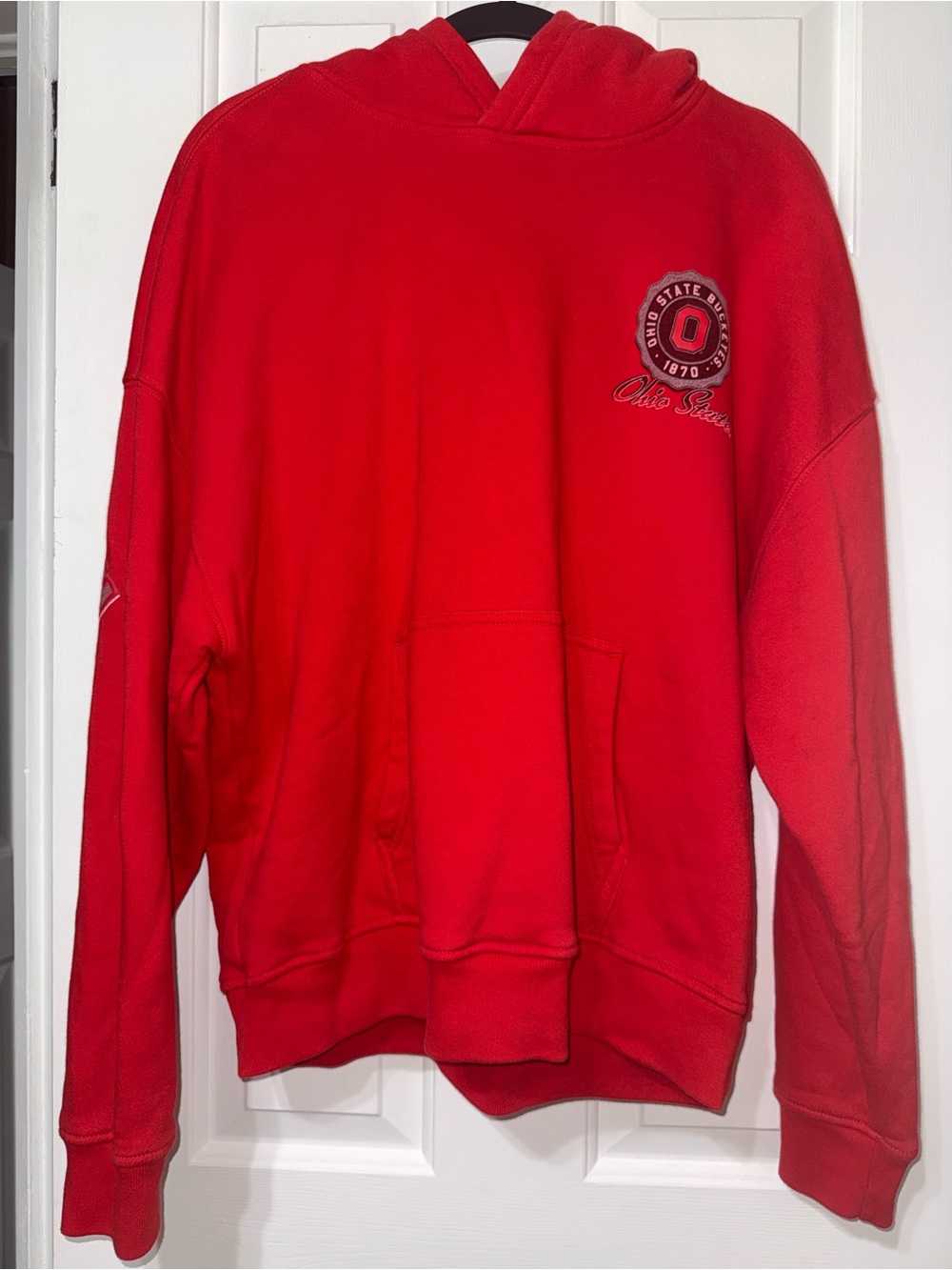 Hollister Red Crewneck Hoodie with Ohio State Crest